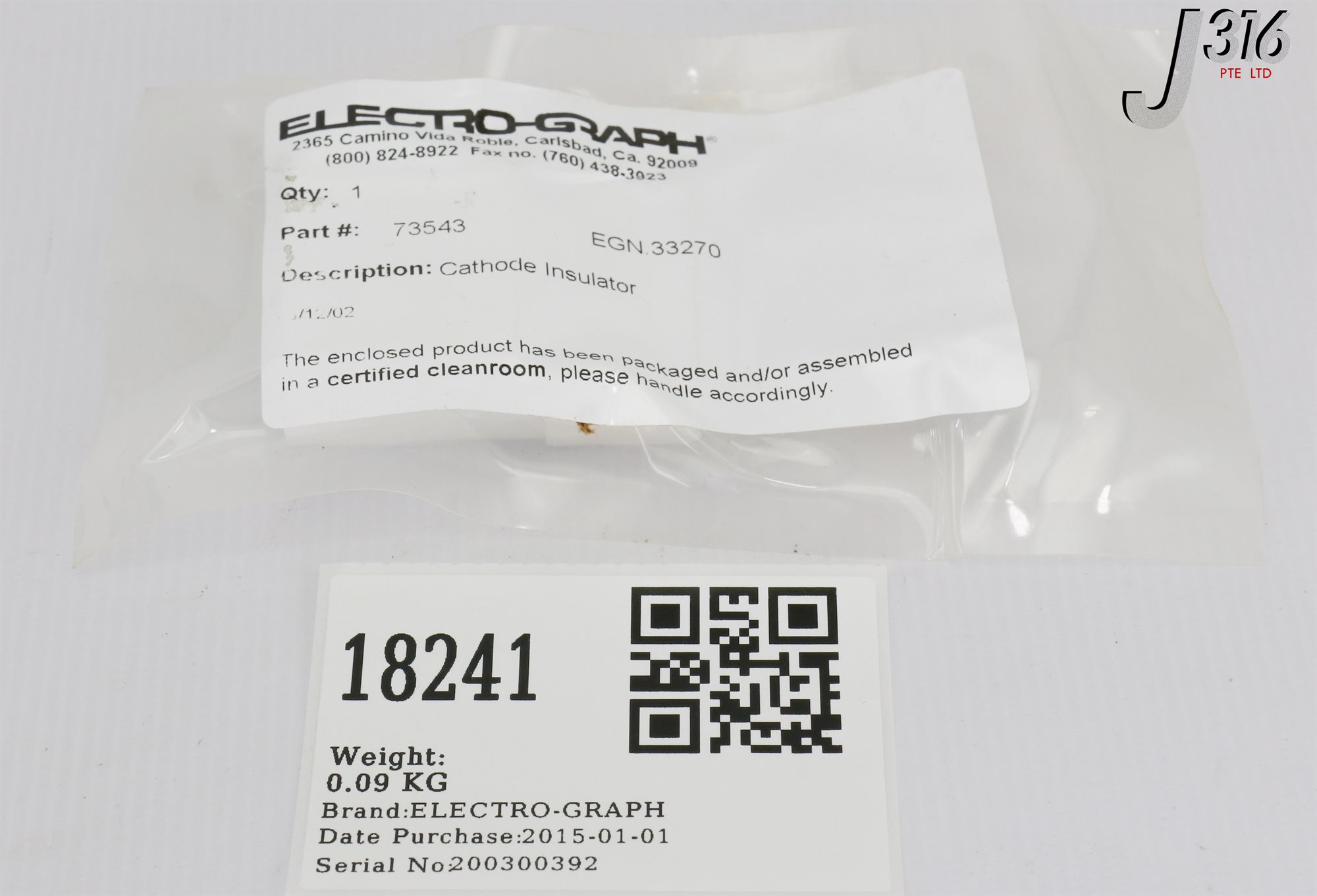 18241 ELECTRO-GRAPH CATHODE INSULATOR (NEW) 73543 | eBay